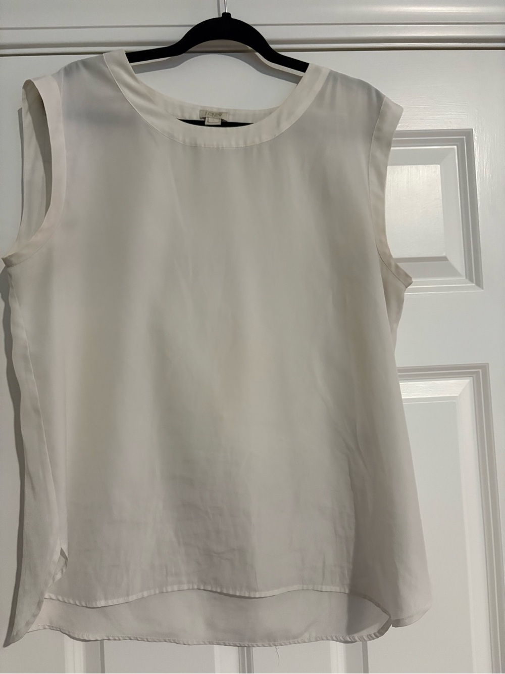 J. Crew Ivory Sleeveless Silk-Look Camisole